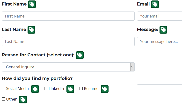 Labelling in Forms