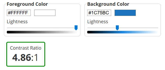 Blue BG White Text