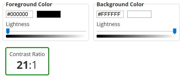 White BG Black Text Contrast