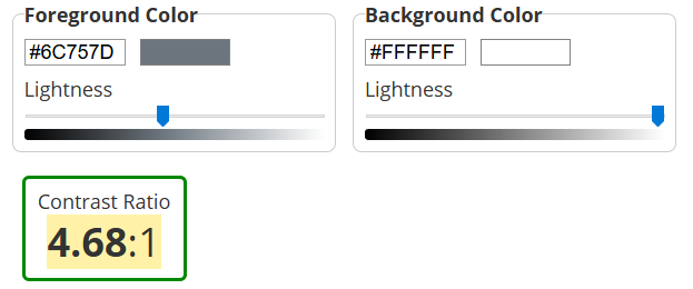 White BG Grey Text Contrast