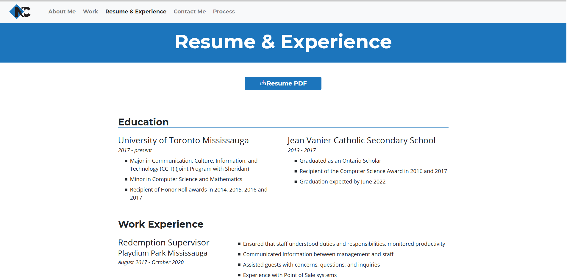 Website in landscape orientation