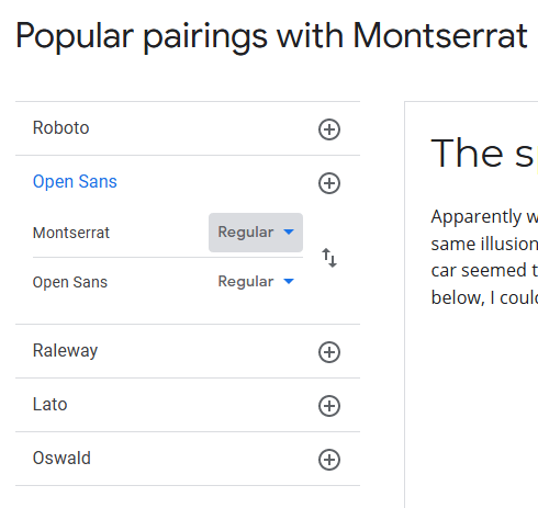 Montserrat Open Sans Google Fonts Pairing
