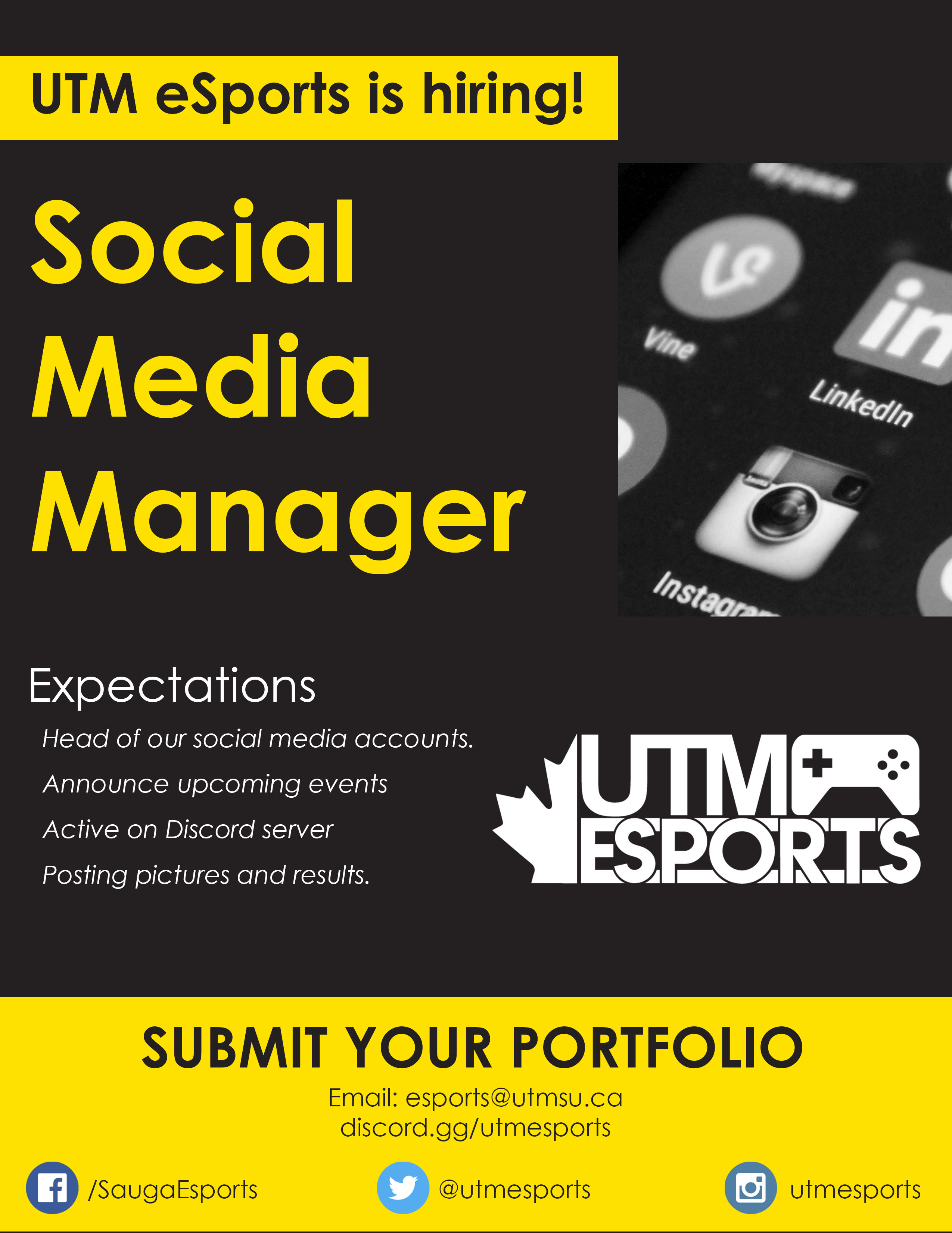 UTM Esports Hiring Poster