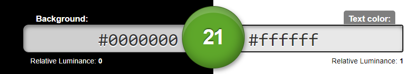 Contrast ratio of body 21:1