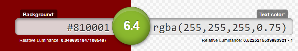 Contrast ratio of inner nav 6.40:1