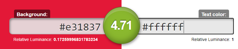 Contrast ratio of nav, and inner nav hover 4.71:1